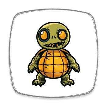 Turtle Halloween Comic Funny - Square fridge magnet - white - Front