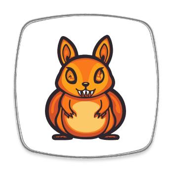 Squirrel Halloween Comic Funny - Square fridge magnet - white - Front