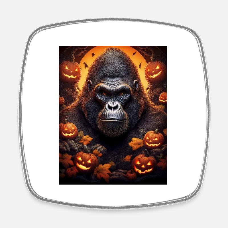 Halloween Gorilla - Square fridge magnet - white