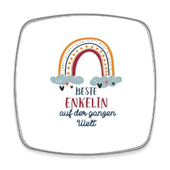 Beste Enkelin Enkelkinder Weltbeste Enkeltochter - Viereckiger Kühlschrankmagnet - Weiß - Vorne