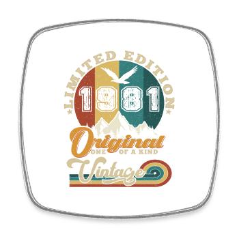 Original 1981 Vintage Édition limitée Cadeau - Magnet carré - blanc - Devant