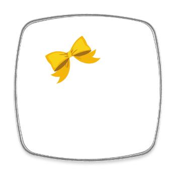 Lettre y nœud jaune - Magnet carré - blanc - Devant