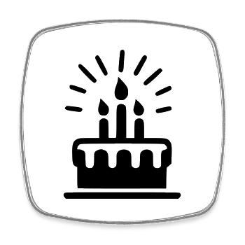 Cake - Square fridge magnet - white - Front