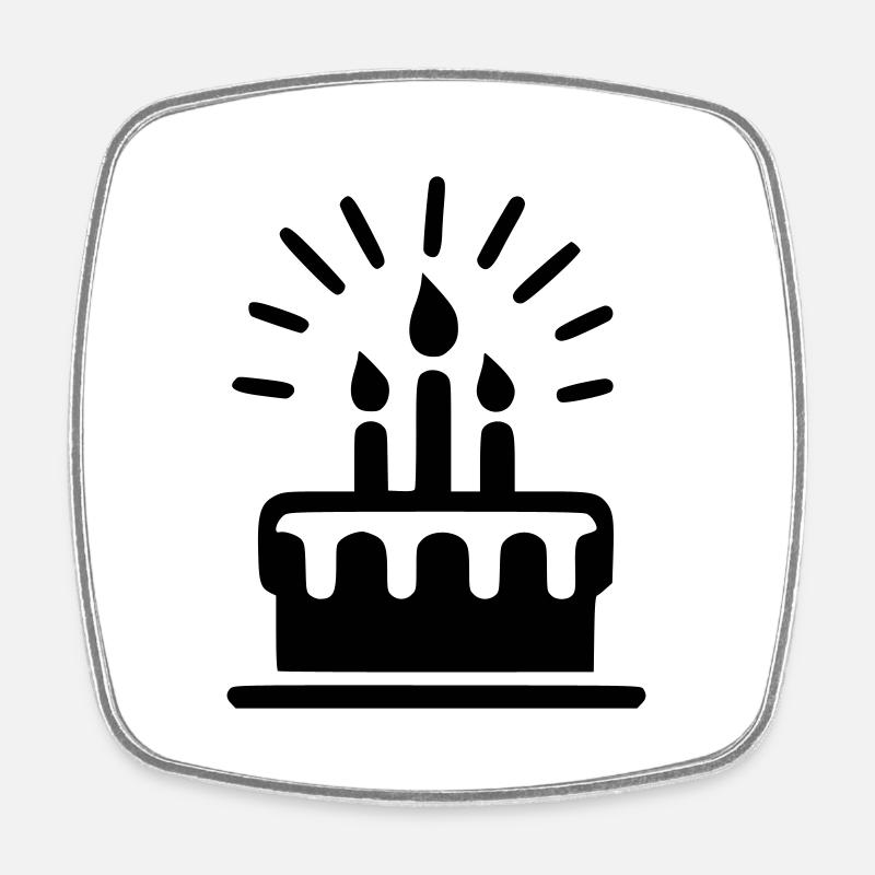 Gateau - Magnet carré - blanc