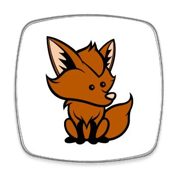 Renard Bande Dessinée Animal - Magnet carré - blanc - Devant