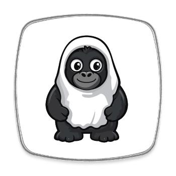 Gorilla Halloween Funny Ghost - Square fridge magnet - white - Front
