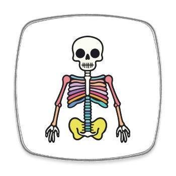 Icône squelette d’Halloween - Magnet carré - blanc - Devant