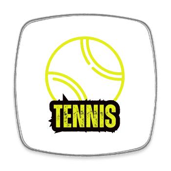Tennis Power - Viereckiger Kühlschrankmagnet - Weiß - Vorne