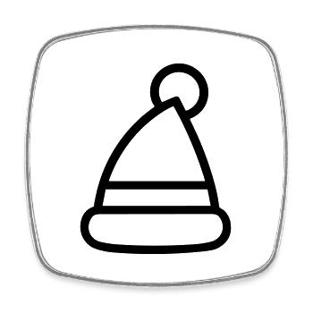 Christmas hat - Square fridge magnet - white - Front