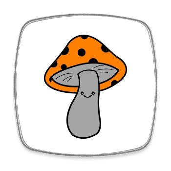 Pilz Mushroom - Square fridge magnet - white - Front