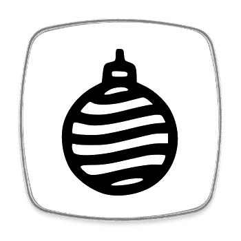 Boule de Noël - Magnet carré - blanc - Devant