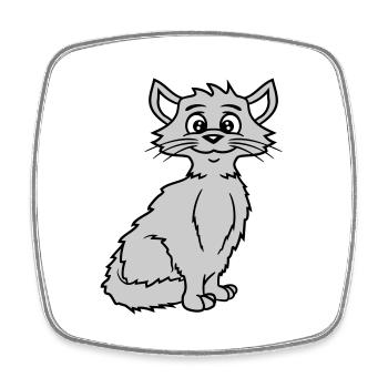 Pretty Cat Looking Happy Cheerful Smiling - Square fridge magnet - white - Front