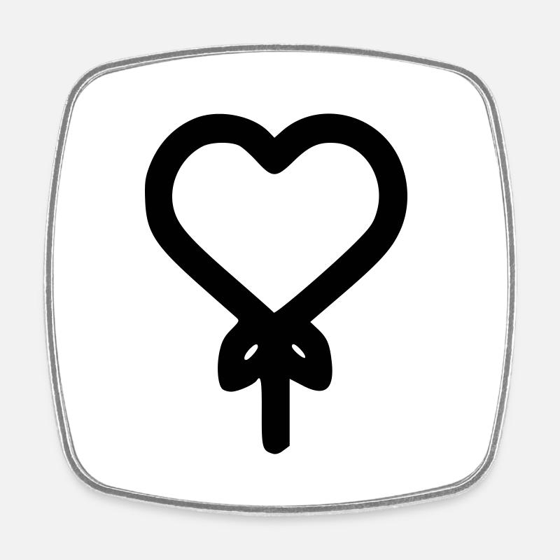 Heart Balloon - Square fridge magnet - white
