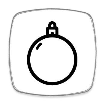 Weihnachtskugel - Viereckiger Kühlschrankmagnet - Weiß - Vorne
