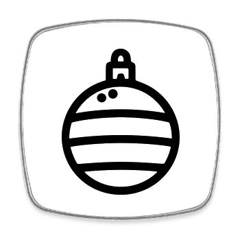 Weihnachtskugel - Viereckiger Kühlschrankmagnet - Weiß - Vorne