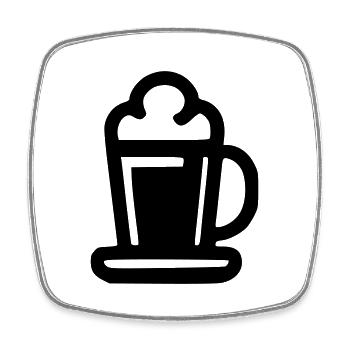 Choppe Bière - Magnet carré - blanc - Devant