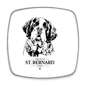 St Bernard Dad Dogs Dog Saint Bernard Wilsigns - Square fridge magnet - white - Front