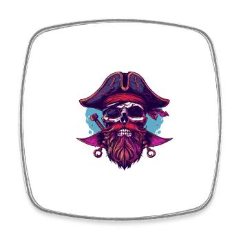 Crâne de pirate - Magnet carré - blanc - Devant