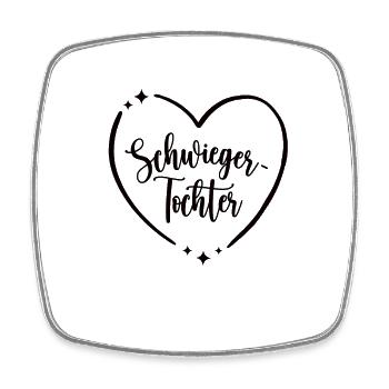 Schwieger-Tochter Geburtstag Herz Schwiegertochter - Viereckiger Kühlschrankmagnet - Weiß - Vorne