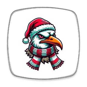 Moin Möwe Weihnachten - Viereckiger Kühlschrankmagnet - Weiß - Vorne