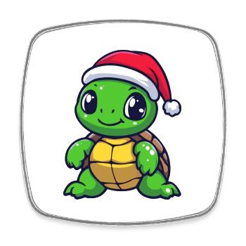 Turtle Christmas Cute - Square fridge magnet - white - Front