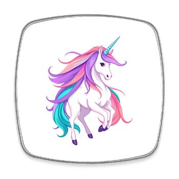 Strahlendes lila Einhorn Fantasy Illustration - Viereckiger Kühlschrankmagnet - Weiß - Vorne
