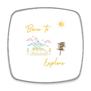 born to explore - Magnet carré - blanc - Devant