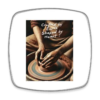 Crafted by Hand - Square fridge magnet - white - Front