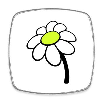 Kleine Margerite Blume Weiß Dekorativ Schön Natur - Viereckiger Kühlschrankmagnet - Weiß - Vorne