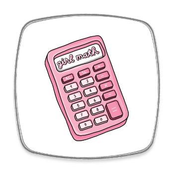 Girls Math - Square fridge magnet - white - Front