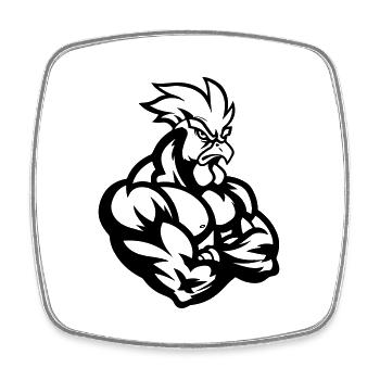 Rooster Comic - Square fridge magnet - white - Front