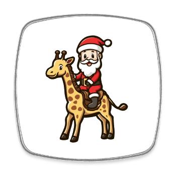 Giraffe Santa Claus - Square fridge magnet - white - Front