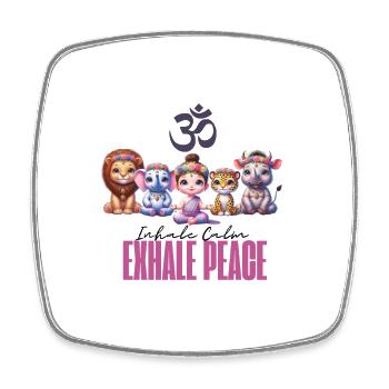 Meditation Squad - Square fridge magnet - white - Front