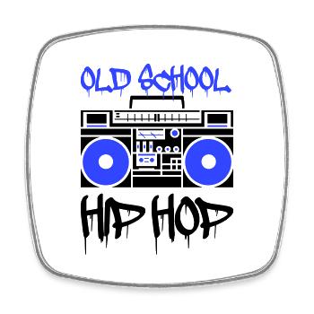 ghettoblaster old school - Viereckiger Kühlschrankmagnet - Weiß - Vorne