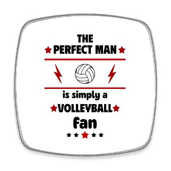 Der perfekte Mann ist einfach ein Volleyball-Fan - Viereckiger Kühlschrankmagnet - Weiß - Vorne