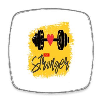 stronger, GYM, fitness - Square fridge magnet - white - Front