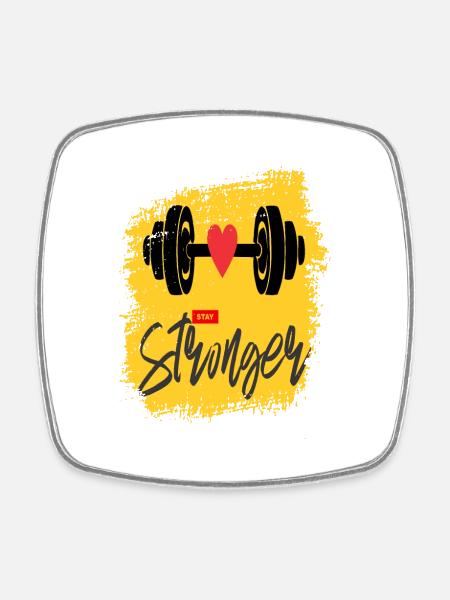 stronger, GYM, fitness - Magnet carré - blanc