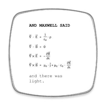 Maxwell-Gleichungen - Viereckiger Kühlschrankmagnet - Weiß - Vorne
