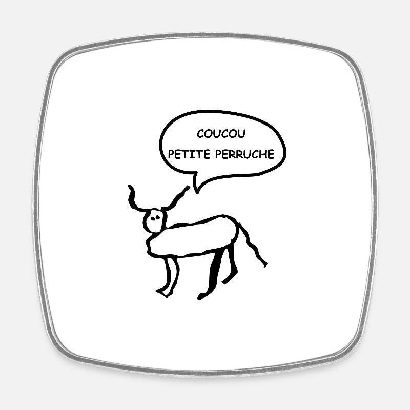 Coucou petite perruche - Magnet carré - blanc