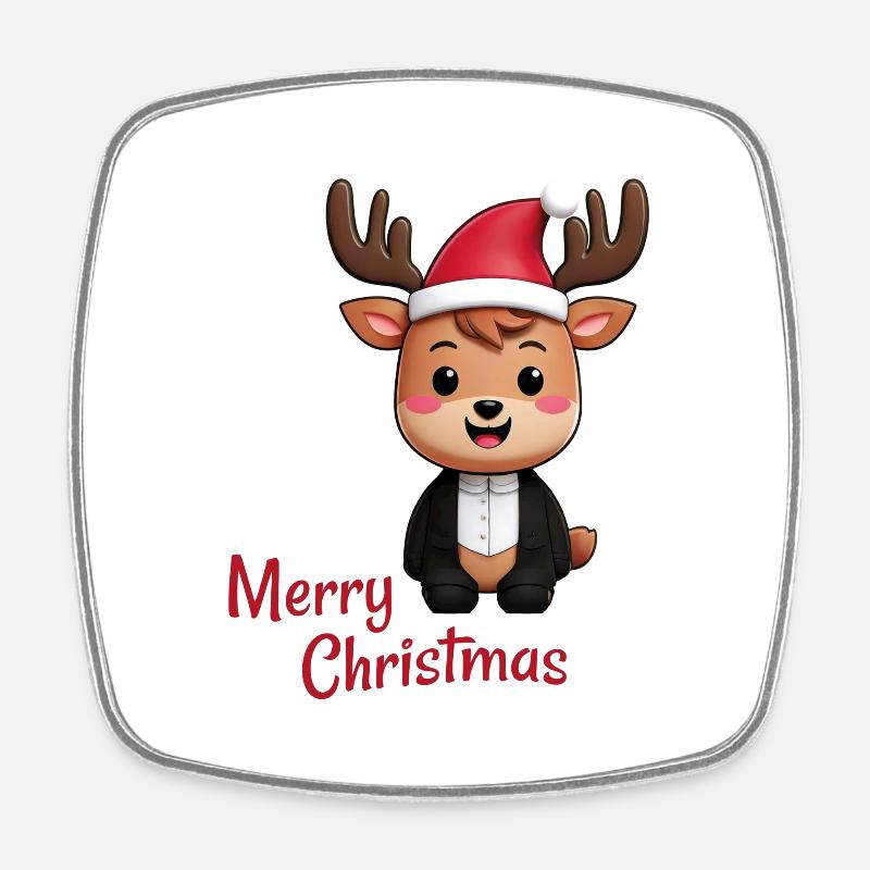 Merry Christmas - Square fridge magnet - white