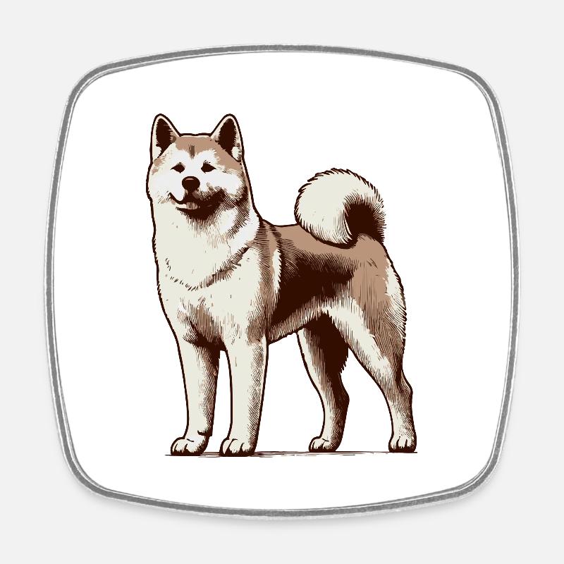 Akita - Square fridge magnet - white