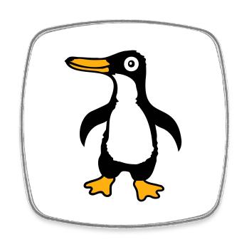 Pingouin mignon bébé enfant bambin heureux cool - Magnet carré - blanc - Devant
