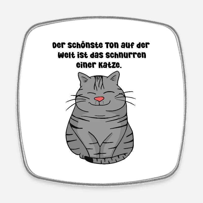 For all cat lovers - Square fridge magnet - white