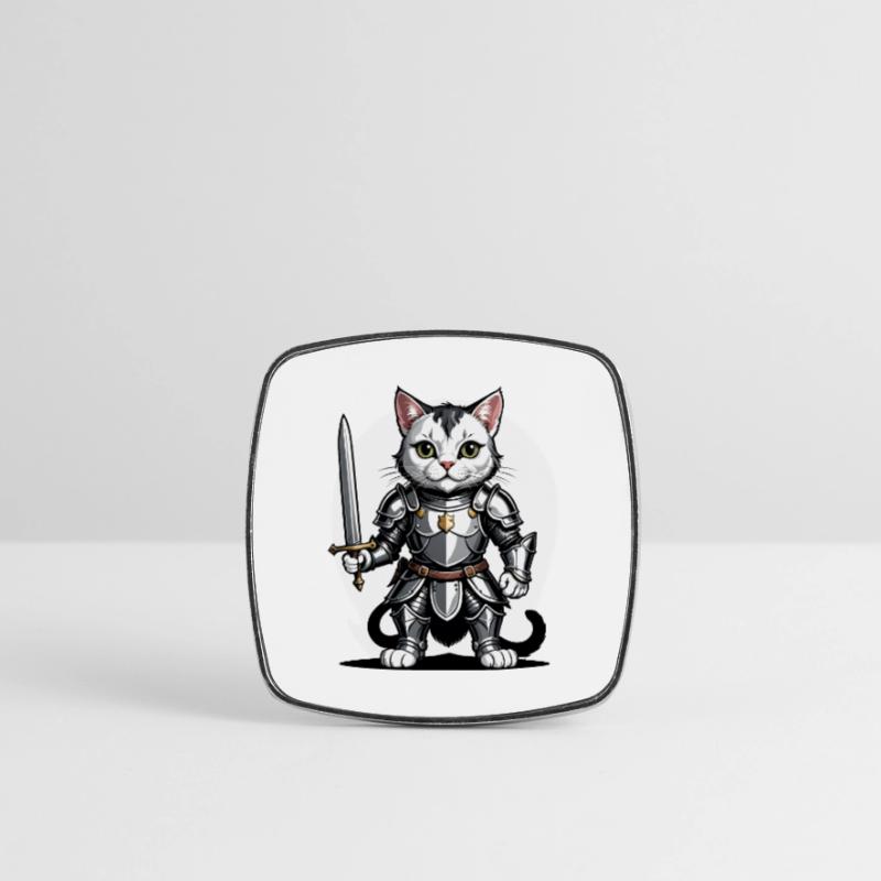 Cat Knight Knight Cat Gift Medieval Square fridge magnet