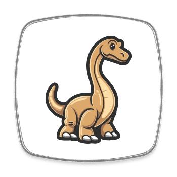 Dinosaur brontosaurus comic - Square fridge magnet - white - Front