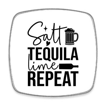 Salt tequila lime repeat - Square fridge magnet - white - Front