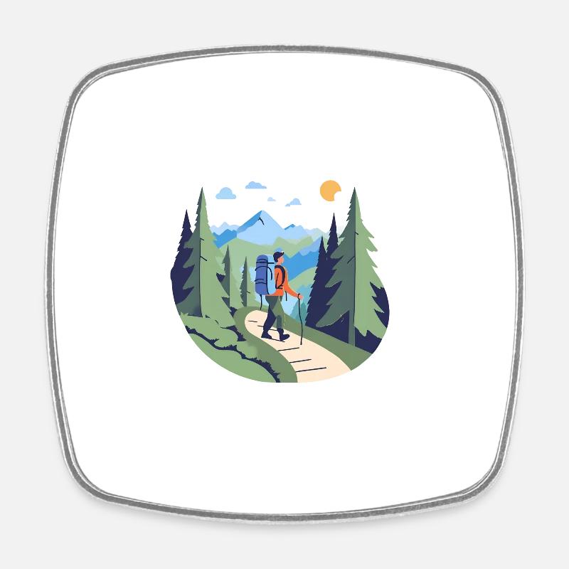 PACK LIGHT TRAVEL FAR - Square fridge magnet - white