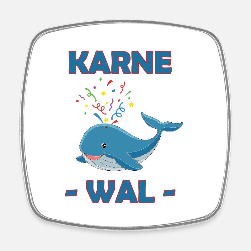 Karne Whale - Square fridge magnet - white