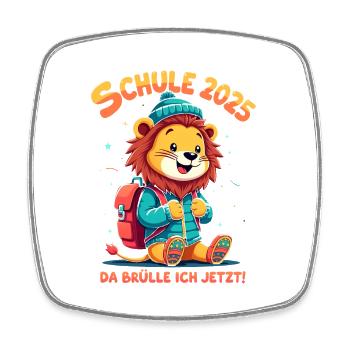Schulkind 2025 - Junge Einschulung - Viereckiger Kühlschrankmagnet - Weiß - Vorne