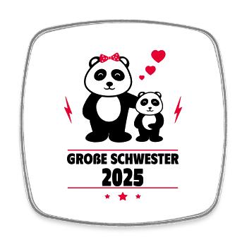 Große Schwester 2025 - Viereckiger Kühlschrankmagnet - Weiß - Vorne